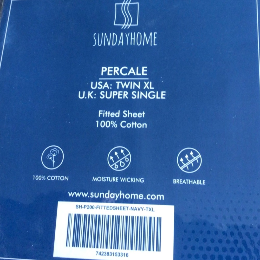 Twin XL Navy fitted sheet
